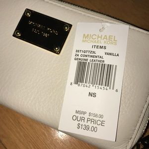 Michael Kors Ivory Genuine Leather Wallet